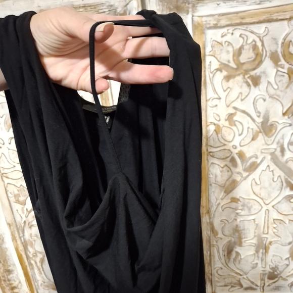 Max Mara Weekend Black One Shoulder Strap Ruched Dress. - Picture 4 of 11